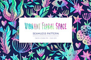 Vibrant Floral Space Pattern, a Pattern Graphic by Velliniki (Thumbnail 1 of 10)