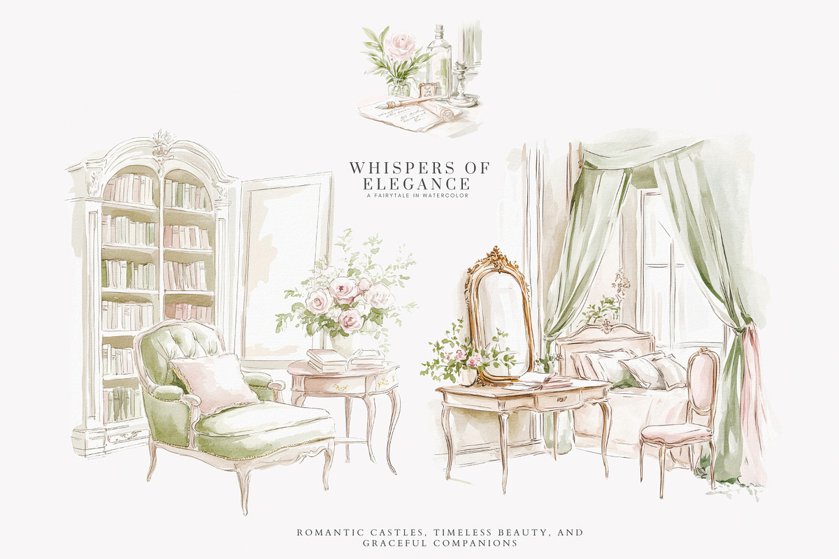 chateau art vintage chateau png, a Decorative Illustration by Patishop Art (Photo 6 of 16)