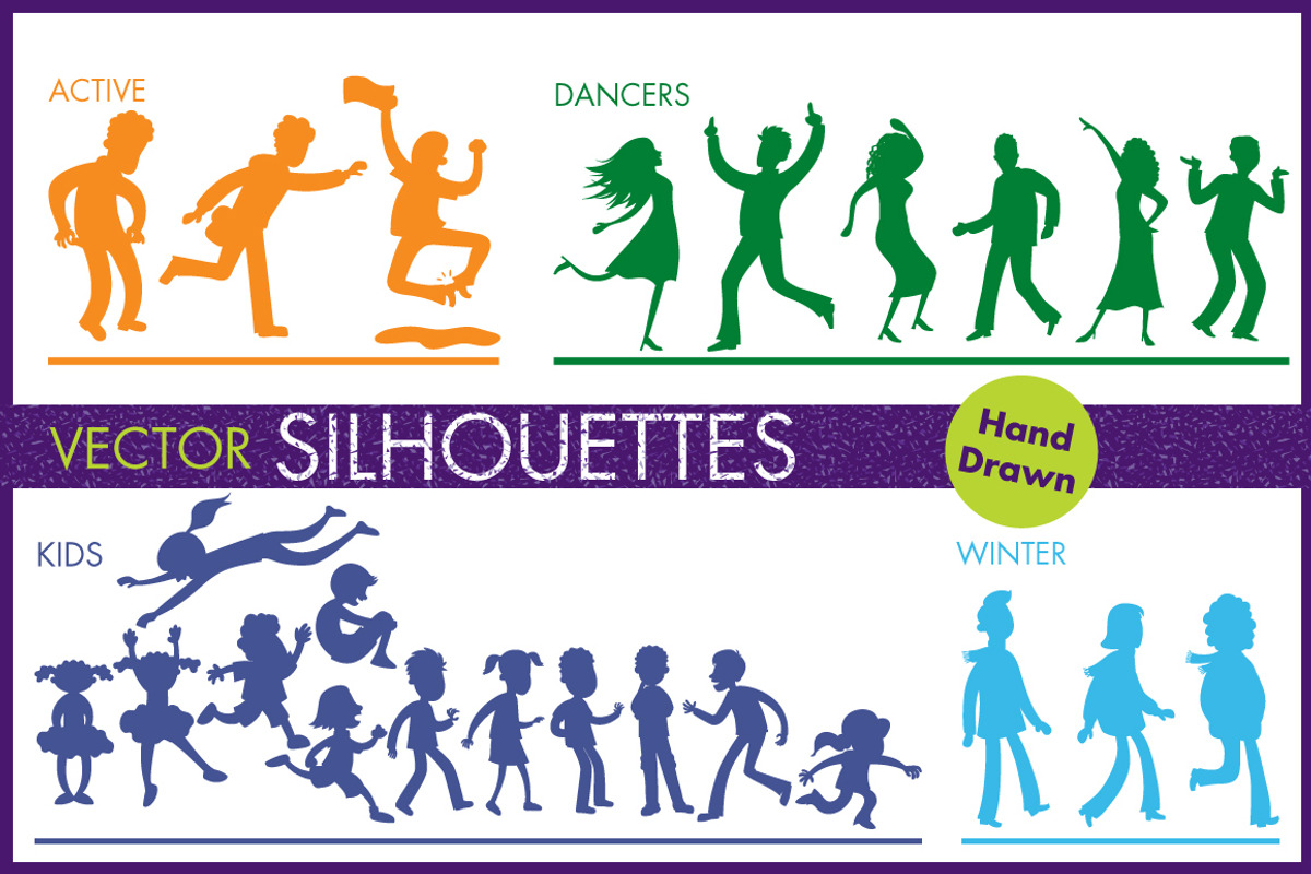 Vector Silhouettes of People & 1 Cat, a Person Illustration by edfredned (Photo 2 of 3)
