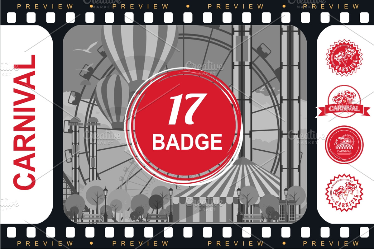Carnival vintage badges
