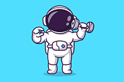 Cute Astronaut Gym Holding Pill, a Sport Illustration by Catalyst Labs (Thumbnail 2 of 3)