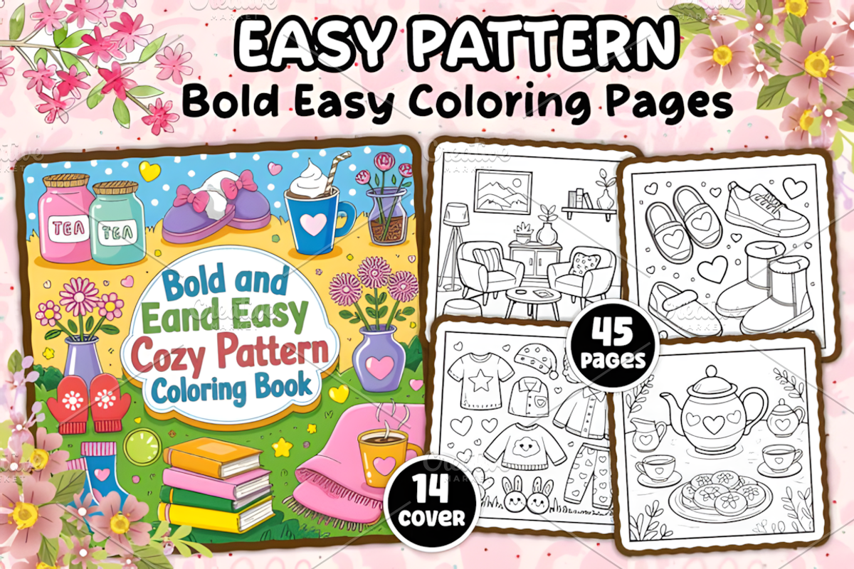 Bold Easy Pattern Coloring Book, a Pattern Graphic by Ink Gallery (Photo 1 of 4)