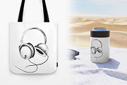 Headphones. Sketch and patterns, an Illustration by Canatic (Thumbnail 2 of 9)