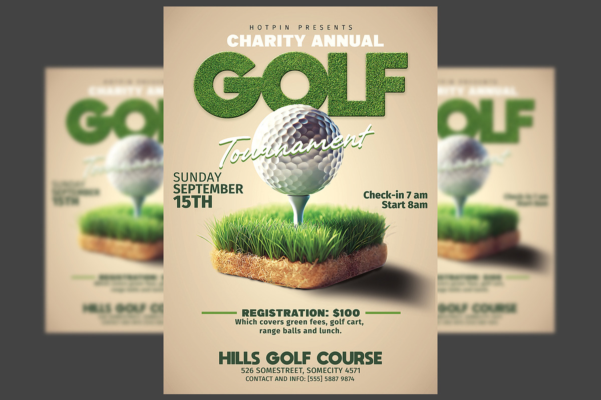 Golf Tournament Flyer Template, a Flyer Template by Hotpin