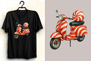 Watercolor Christmas Scooter Clipart, an Illustration by SVGArt (Thumbnail 6 of 8)