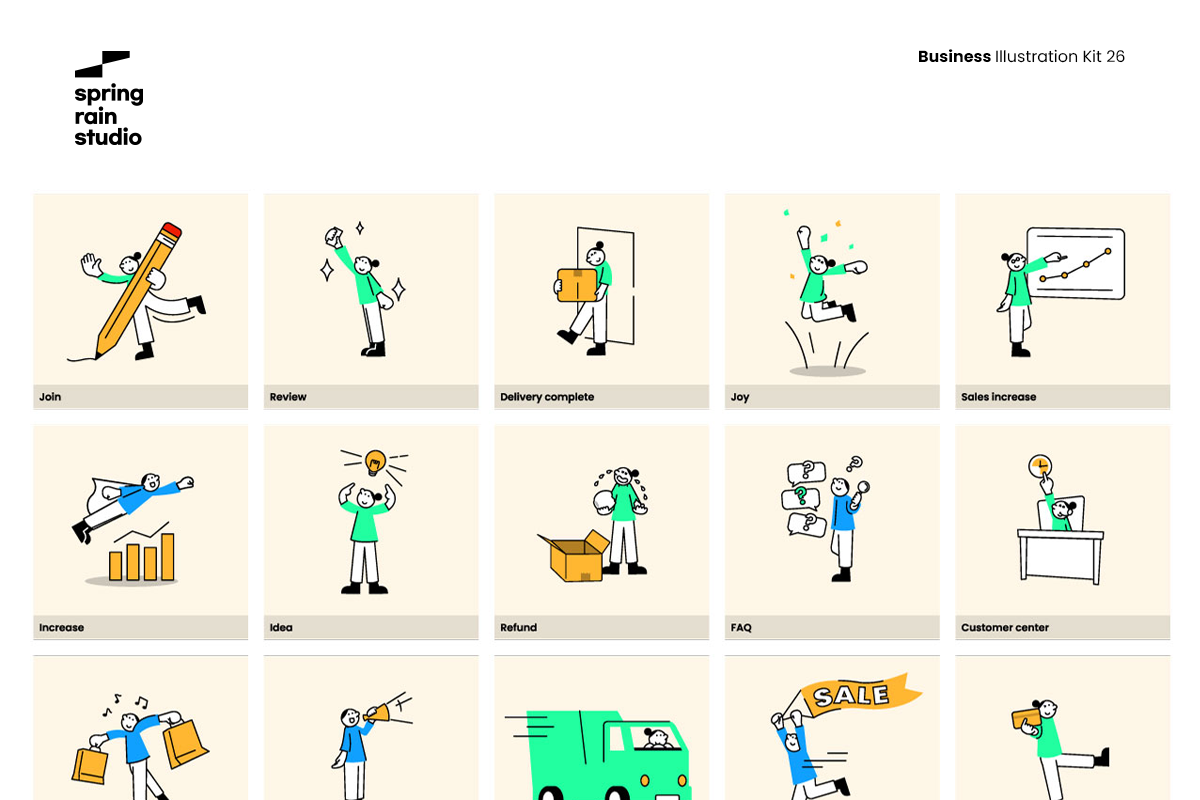 Minimal E-commerce line Illustration, a Person Illustration by springrain studio (Photo 10 of 10)