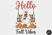 Hello Fall Vibes Ghost PNG, an Object Illustration by DreamCafeArt (Thumbnail 1 of 7)
