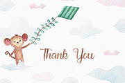 Hot Air Balloons Watercolor Clipart, an Animal Illustration by LeMagiqueBoutique (Thumbnail 6 of 6)