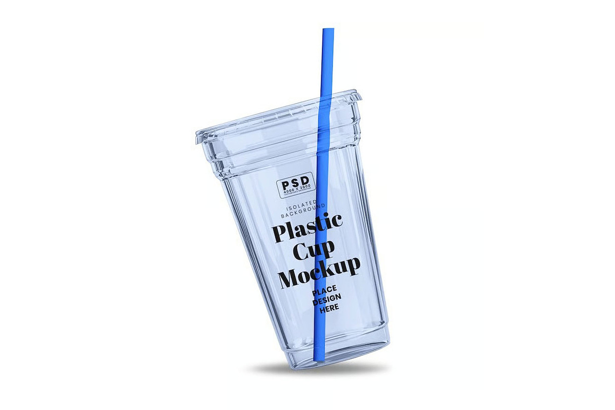 Plastic Cup with Straw Mockup, a Cups & Container Mockup by DesignRushMarket (Photo 3 of 5)
