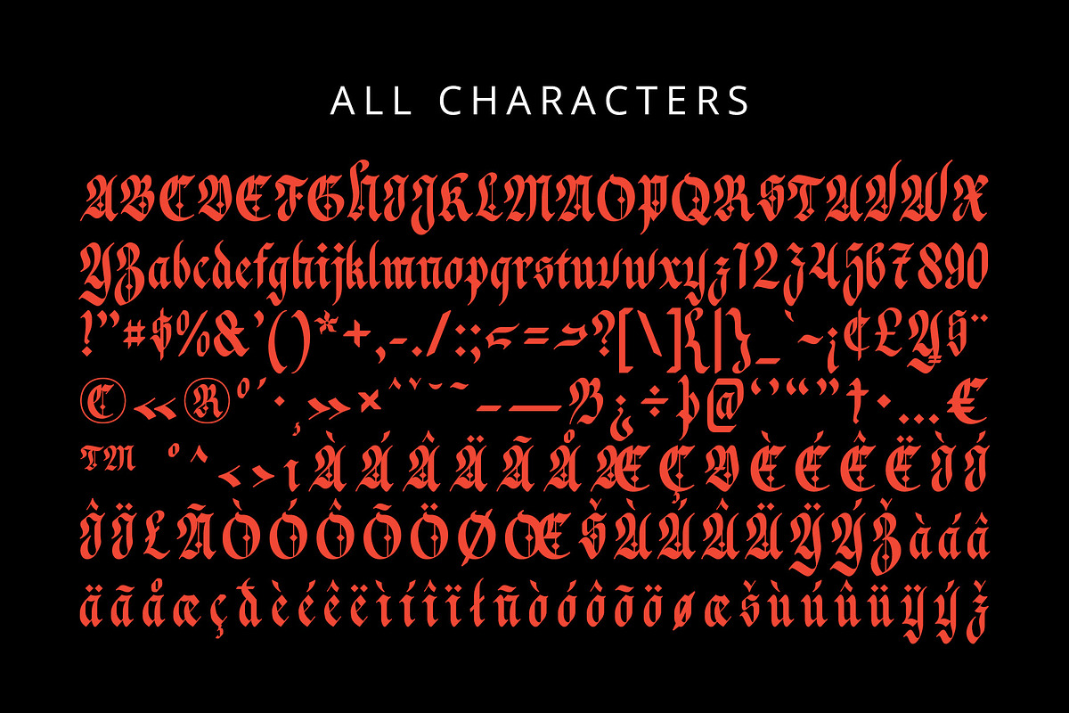 CS Canopus – Blackletter Font, a Blackletter Font by Craft Supply Co. (Photo 8 of 8)