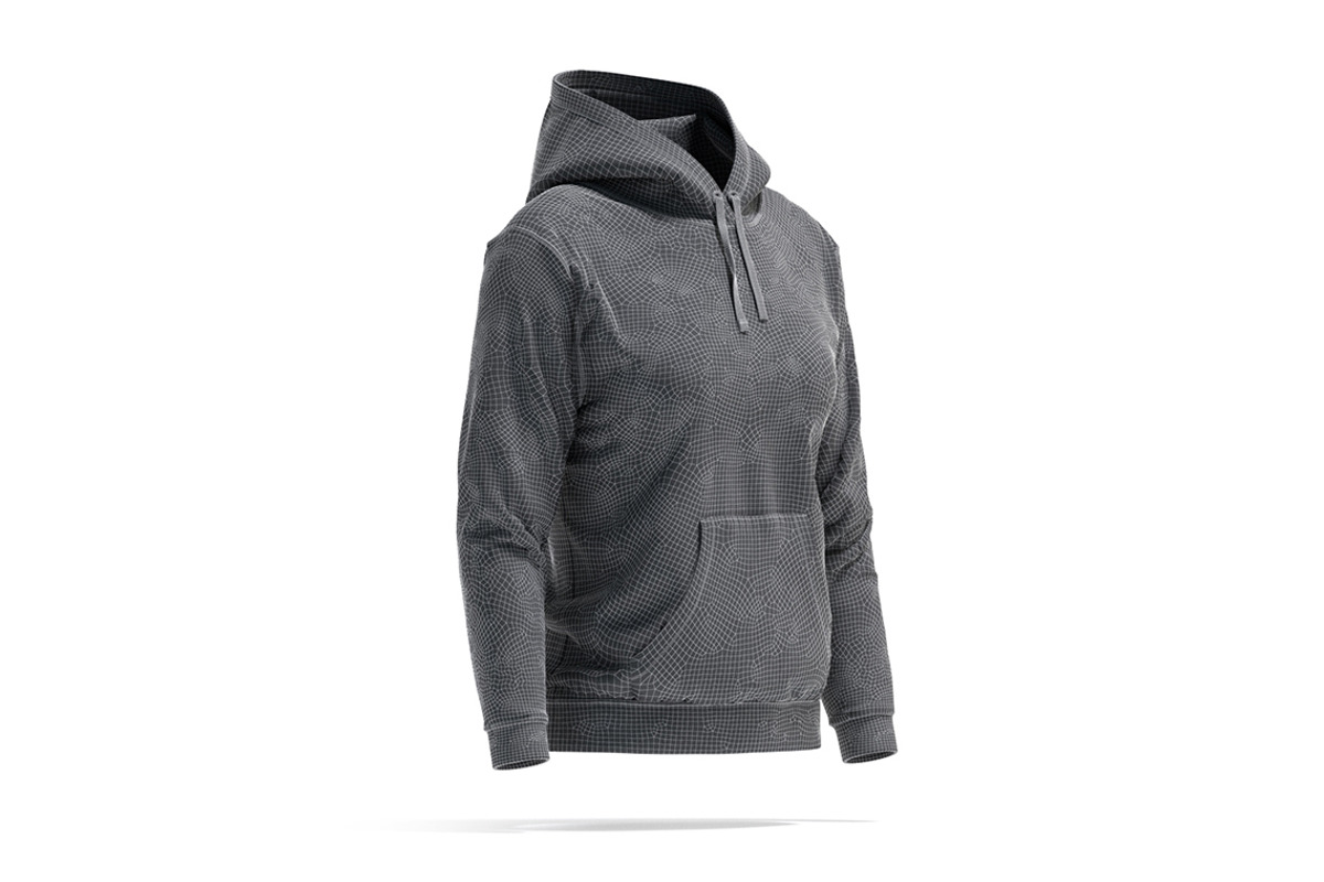 Black Sport Women's Hoodie 3D Model, an Object 3D Model by rebrandy (Photo 7 of 9)
