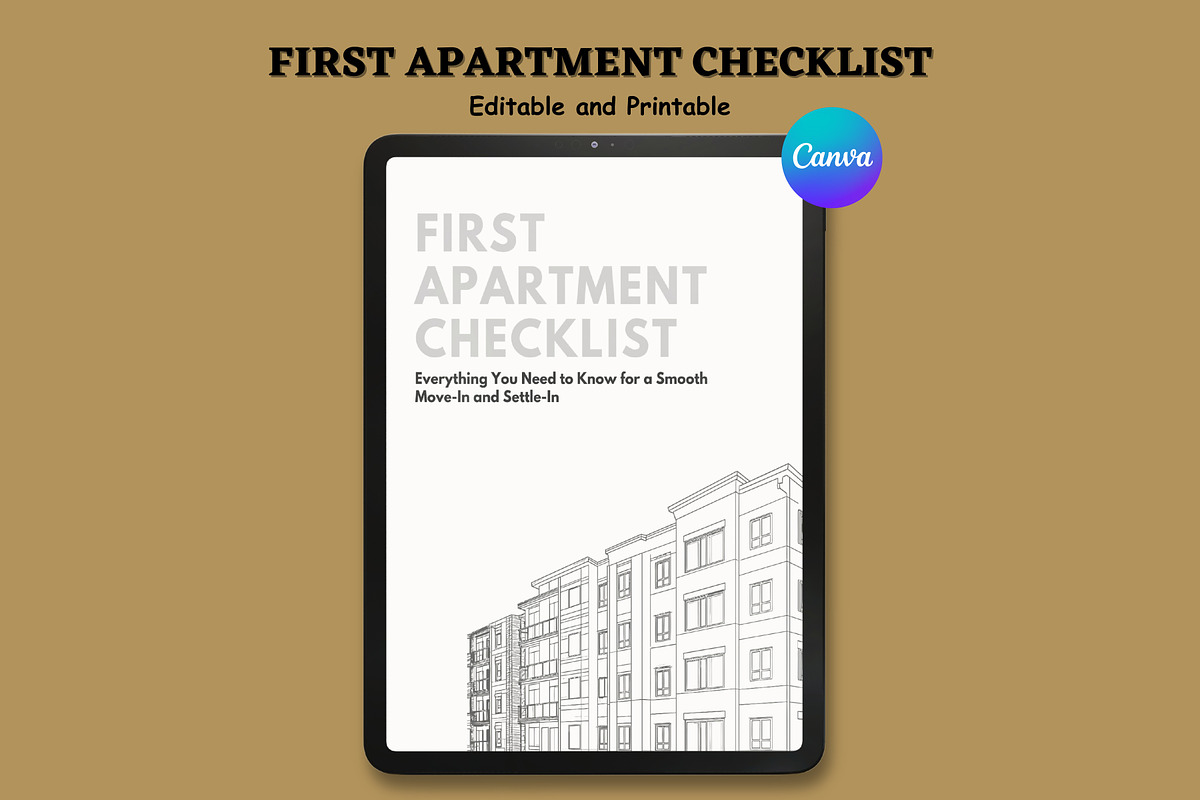 First Apartment Checklist Printable, a Stationery Template by Coral Beauty (Photo 1 of 4)