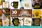 Sunflower SVG bundle 30 designs, an Illustration by BlackCatsMedia (Thumbnail 2 of 6)