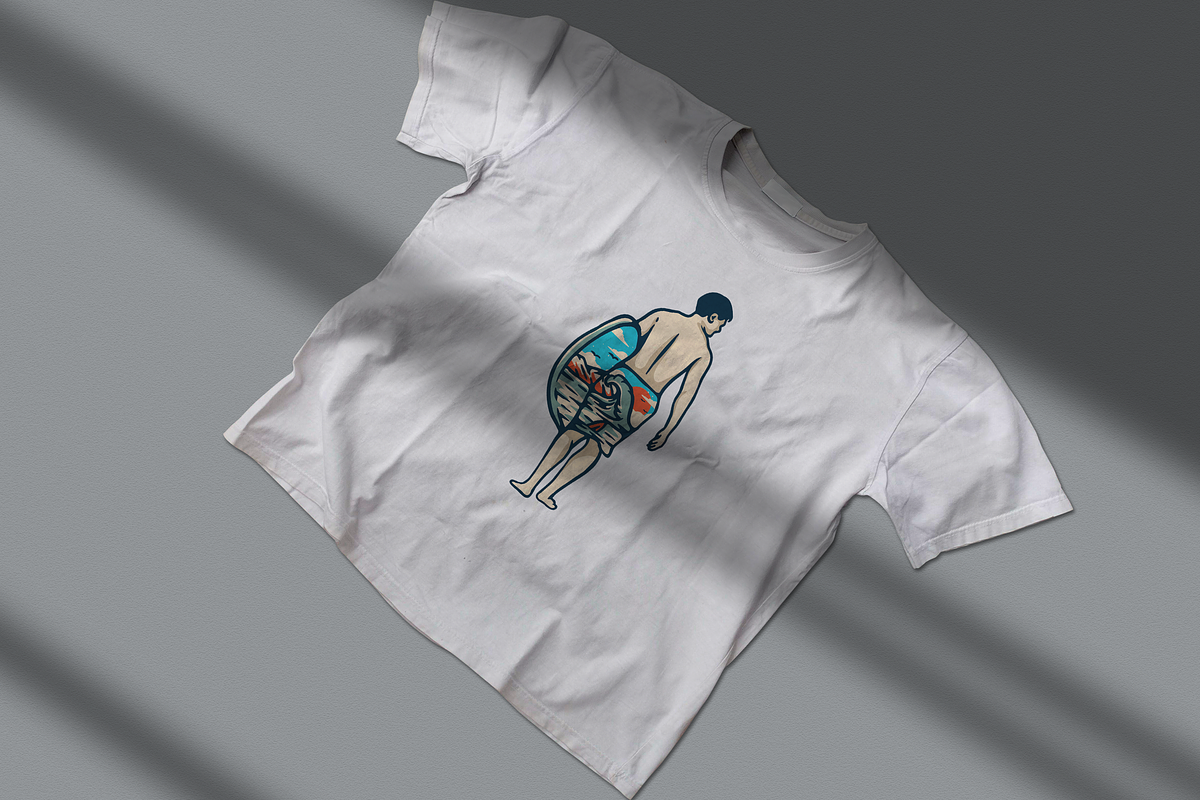 Surfer Ready to Ride the Waves, an Object Illustration by nomlimo.com (Photo 2 of 2)