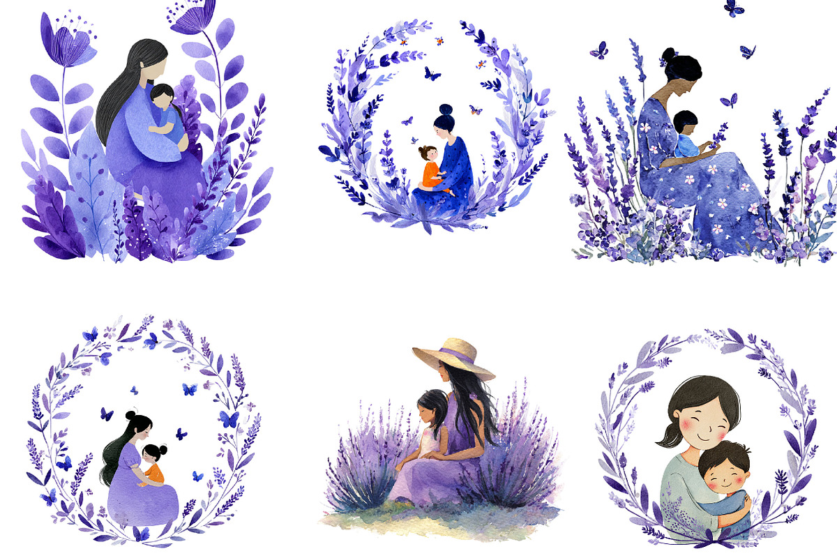 Lavender Mother’s Day Clipart, an Illustration by Designking (Photo 3 of 5)