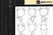 Procreate Chibi Girl Animal Stamps 2, a Brush Add-On by DrawingStoryShop (Thumbnail 2 of 6)