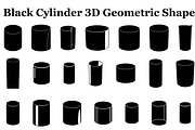 Black Cylinder 3D Geometric Shape, a Graphic by Designer_Momina (Thumbnail 1 of 10)