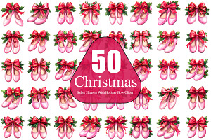Christmas Ballet Slippers Cliparts