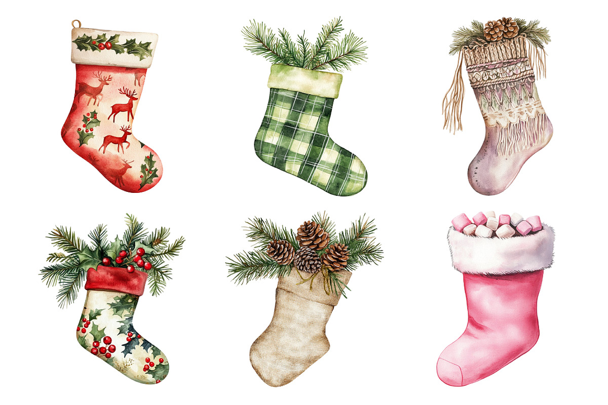 Christmas Stocking Clipart, an Illustration by Daily.Designs (Photo 5 of 5)