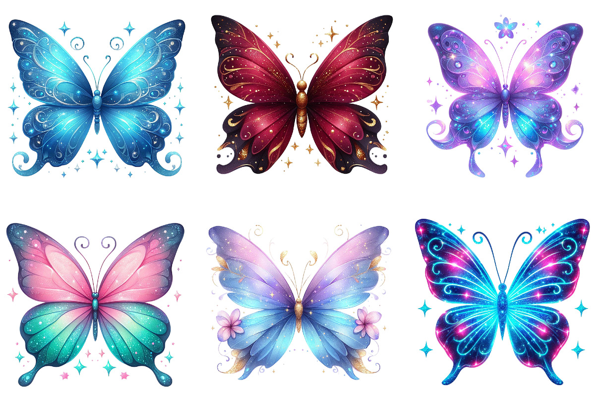 Glitter Butterfly Sublimation Clipar, an Illustration by DreamArtGraphic (Photo 3 of 4)