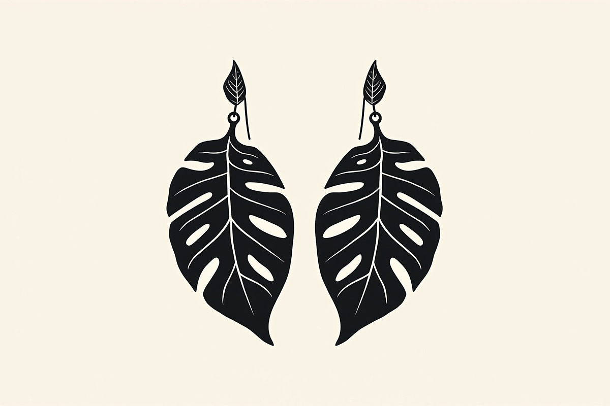 Leaf Earring Silhouette Bundle, an Object Graphic by Creativeshirt (Photo 2 of 16)