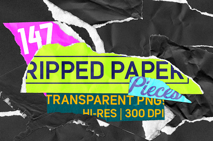 147 Ripped Paper Pieces - PNGs