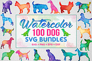 100+ Watercolor Dog Bundle, an Animal Illustration by DESIGNAVO (Thumbnail 1 of 2)