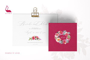 Watercolour Peonies Set