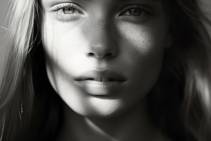 Monochrome Beauty in Captivating Portrait, a Beauty & Fashion Photo by Iconogenic