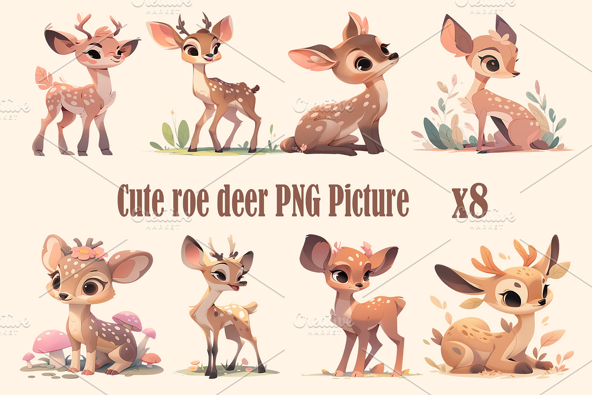 Cute animal collection 400 PNG, an Animal Illustration by DesignFolioHub (Photo 4 of 34)
