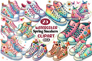 Spring Sneakers clipart bundle, an Illustration by DreamCafeArt (Thumbnail 1 of 3)