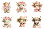 Whimsical Summer Highland Cow Clipar, an Illustration by Designworld (Thumbnail 3 of 8)