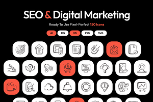 Seo And Digital Marketing Icons