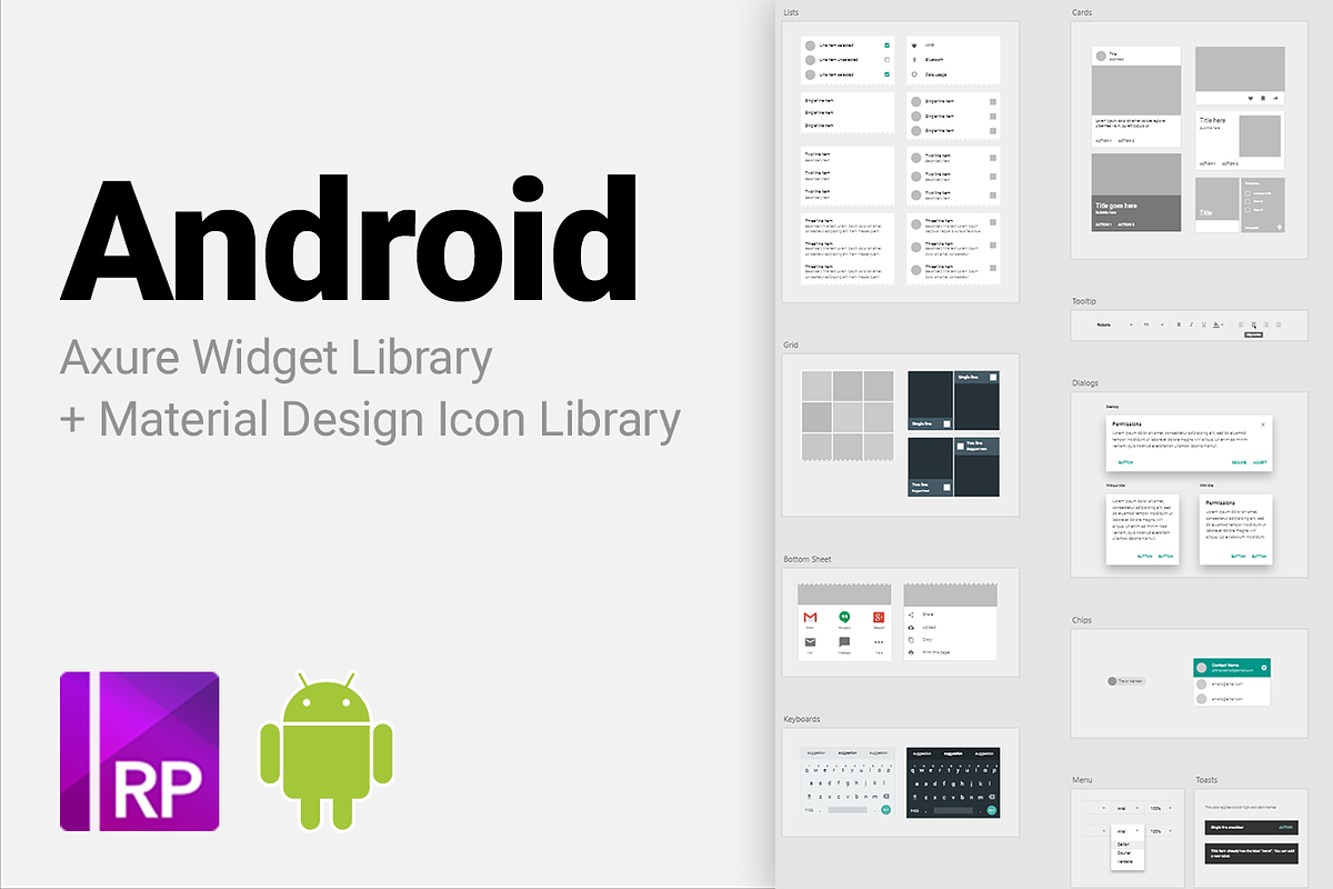 Android Axure Widget Library, an UI Kit Template by Axure Themes