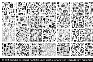 28 svg doodle patterns backgrounds