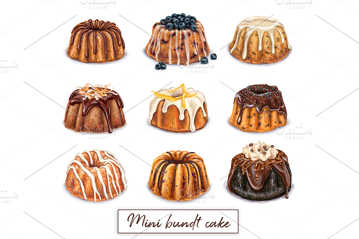 Big 49 cake bundle. VECTOR, a Food Illustration by Natalka Dmitrova art (Photo 6 of 9)
