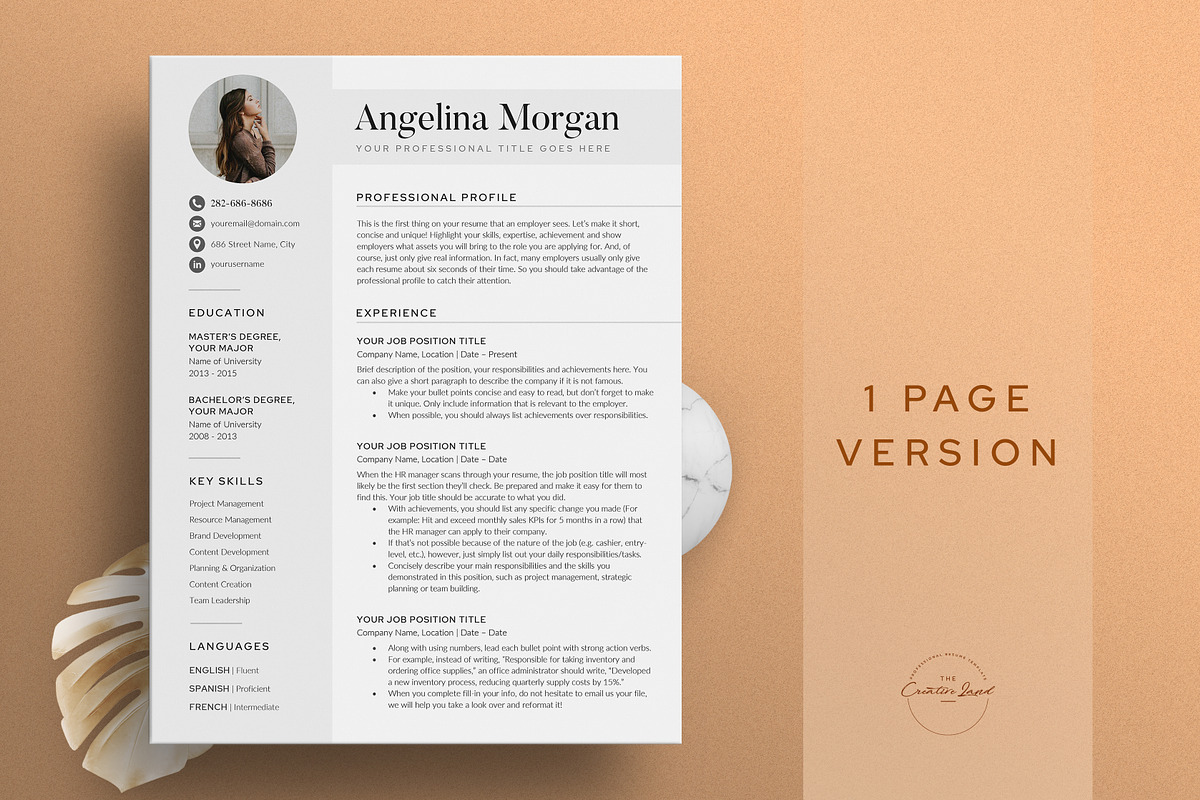 Resume/CV - The Angel, a Resume Template by CreativeLandStudio (Photo 2 of 10)