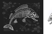 Fish Bones | Vector, a Food Illustration by Red Spruce's Vector Shop (Thumbnail 2 of 2)