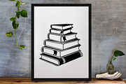Book Stacks Silhouette SVG, an Education Illustration by newminddesign (Thumbnail 3 of 3)