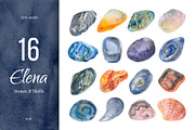 Elena. 26 Watercolor Elements Set, an Illustration by morskoe (Thumbnail 1 of 3)