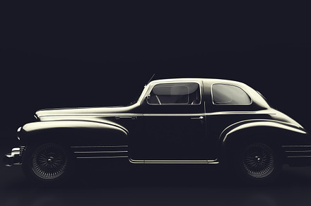 Classic retro car on black., a Transportation Photo by Photocreo Michal Bednarek