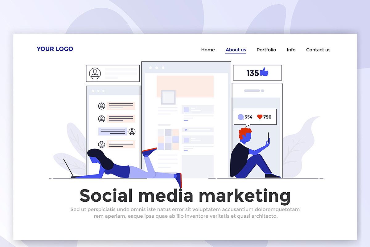 Flat Design Landing page templates, a Person Illustration by Creative Graphics (Photo 10 of 12)