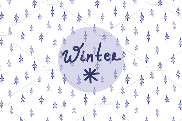 Winter watercolor background. preview 4