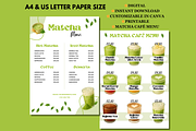Matcha Menu Template Café Bakerie, a Print Template by GraphiCarola (Thumbnail 3 of 8)