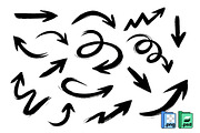 Black Doodle Arrow Set, an Object Graphic by MISS CHATZ (Thumbnail 1 of 3)