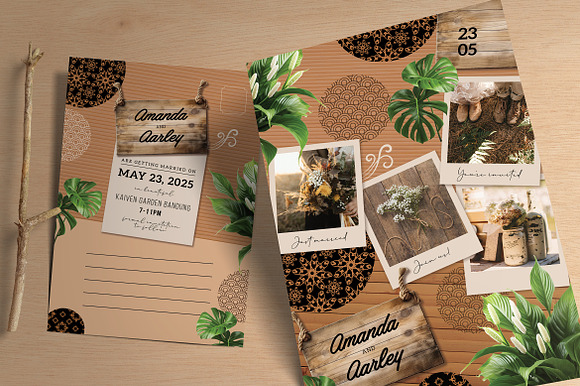 Rustic Collage Wedding Invitation