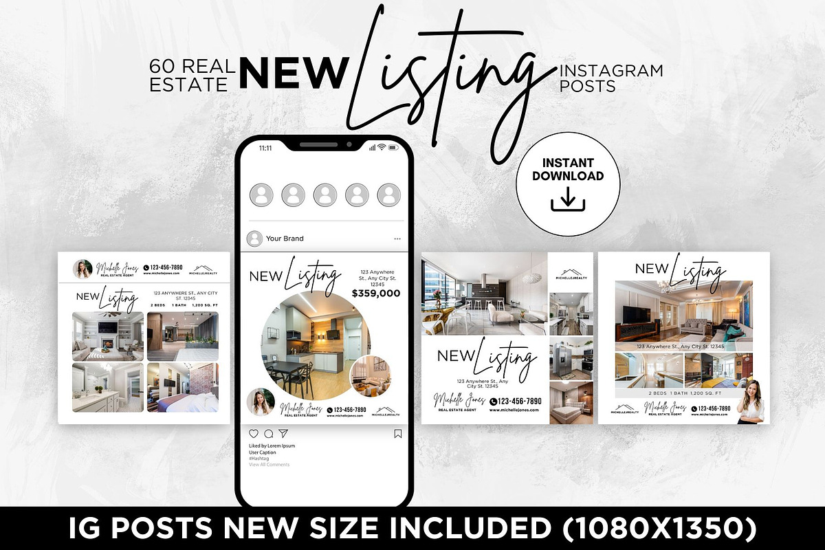 New Listing Instagram Posts Canva, a Social Media Template by CreativeVinesStore (Photo 8 of 12)
