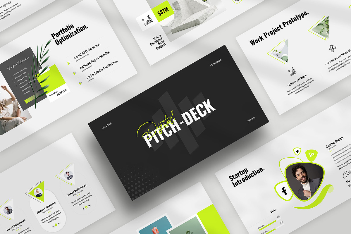 Digital Pitch Deck Presentation, a Presentation Template by KreateTribe (Photo 1 of 6)