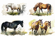 Horse Haven Watercolor Collection, an Animal Illustration by artsy-fartsy (Thumbnail 8 of 9)