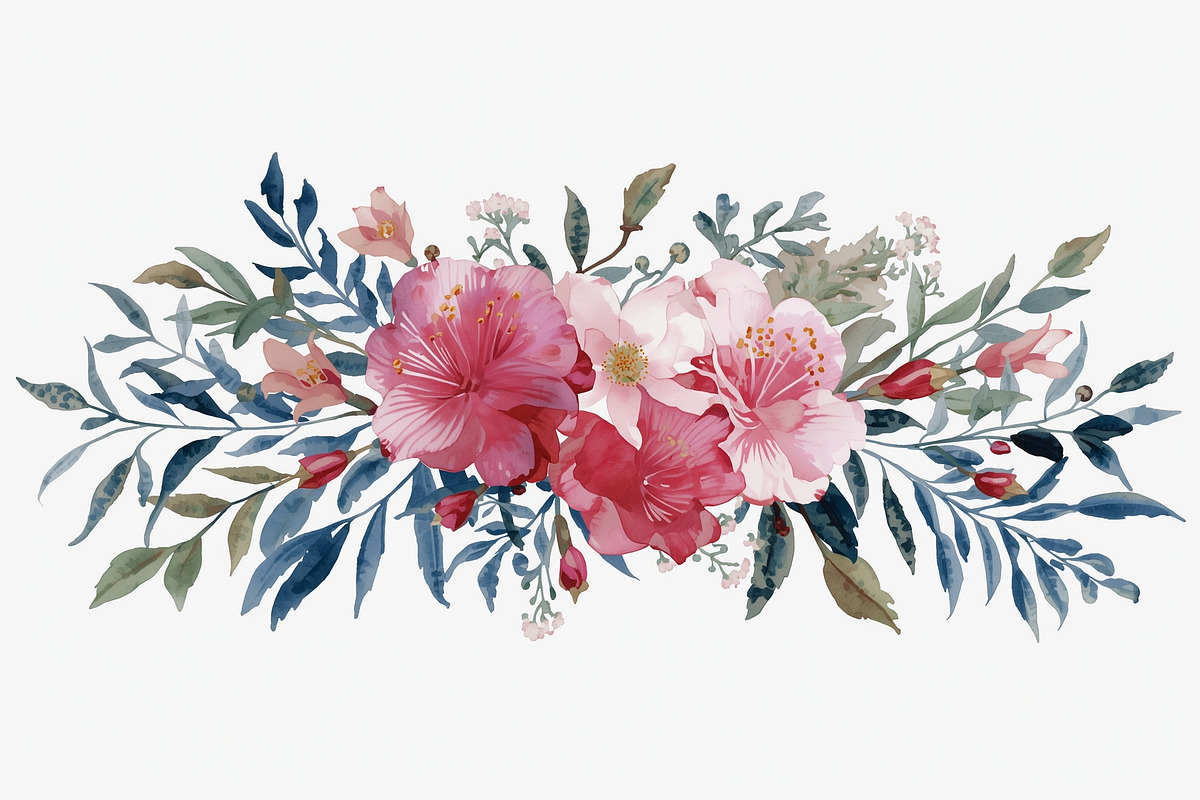 Watercolor Floral Bouquet Set, an Illustration by Creativeshirt (Photo 2 of 11)